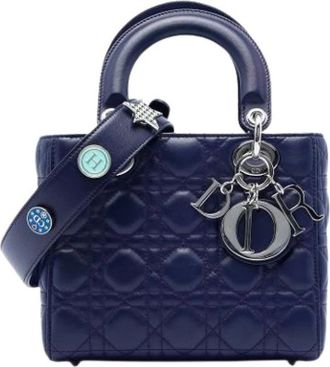 Dior Pre-owned Small Cannage Lady My ABC - Dames - Vintage Handtas - Blauw - ONE Size - Leer - Vintage