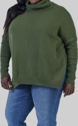 Maison Montagut Clara Loose Fitting Turtleneck Sweater In Lichen
