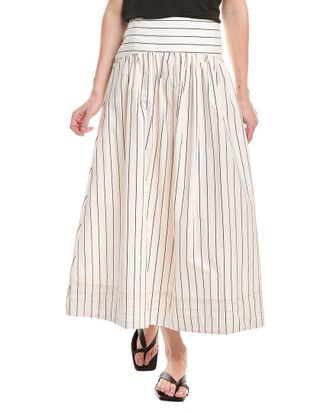NVLT Nvlt Poplin Gathered Midi Skirt