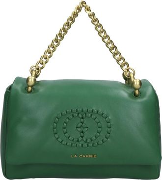 La Carrie Woven Logo Sthephy Leren Tas - Dames - Handtassen - Groen - ONE Size - Leer - Tassen