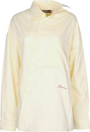 Jacquemus La Chemise Cuadro - Dames - Blouses & Shirts - Geel - Maat: XS Katoen