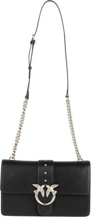 Pinko Love One Classic Schoudertas - Dames - Schoudertassen - Zwart - ONE Size - Leer - Tassen