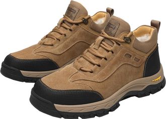 Generic Men plush thick sports shoes outdoor work boots warm and casual sports snow boots (Yellow,8.5)