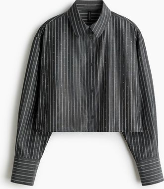 H&M Bluse mit Strassverzierungen - Grau