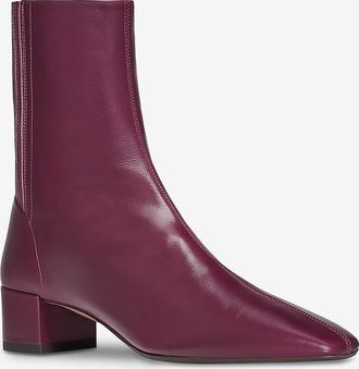 Aquazzura Glänzende Nappaleder-Stiefeletten in Crinkle-Optik Saint Honoré 35