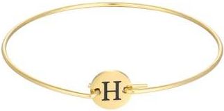 Adornia Tarnish Resistant 18K Gold Plated Initial Bangle Bracelet in Gold-H at Nordstrom Rack