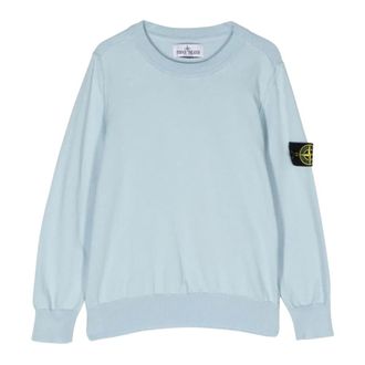 Stone Island Crew Neck Jumper - male - Stone Island - Kids Sweatshirts - Blue - 8 Y - Kids