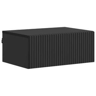 vidaXL Mesita De Noche De Pared Con Caj&oacute;n Negro 49 X 34,5 X 20 Cm Vidaxl