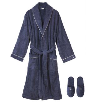 Scalpers Albornoz con zapatillas en algod&oacute;n azul talla s