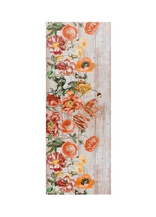 Atticgo Alfombra de cocina lavable flores multicolor 52x200 cm