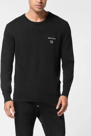Philipp Plein Round Neck Pullover Greatness Men in Black at Nordstrom, Size Xxx-Large