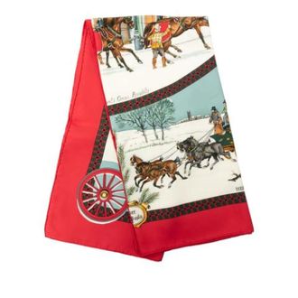 Herm&egrave;s Pre-owned L Hiver en Poste Sjaal - Dames - Pre-owned - Veelkleurig - Maat: ONE Size Zijde