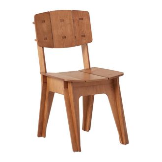 SoBuy Silla de comedor con respaldo con juntas de espiga madera marr&oacute;n