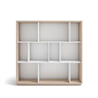 HERDASA Estanter&iacute;a Librer&iacute;a, Colecci&oacute;n Nack, Con 3 Niveles De Altura En Melamina Color Nogal Claro-blanco