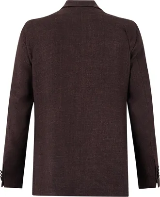 Tagliatore Virgin Wool Double-Breasted Blazer - Burgundy