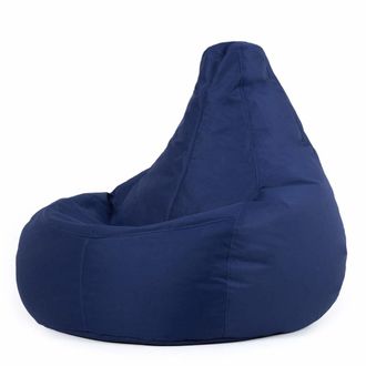 Icon Brand Puf reclinable con respaldo alto para interior y exterior azul marino