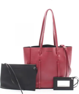 Balenciaga Bordeaux Leather Handbag Pouch Tote Bag (Pre-Owned)