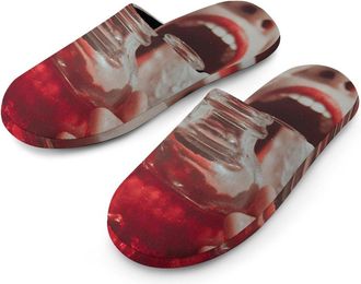 Generic Woman Open Mouth Drinking Mens House Slippers Slip Indoor Slipper On Shoes Warm Outdoor