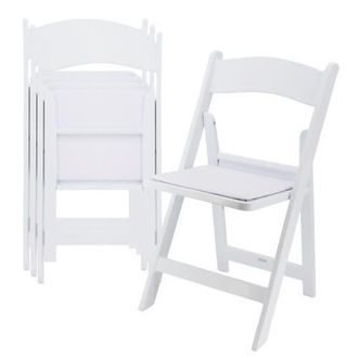 Elama 4 Piece Plastic Folding Resin Chair in White with Removable Seat Pad at Nordstrom