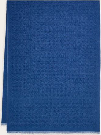 Ferragamo Men Logo embellished stole Blue