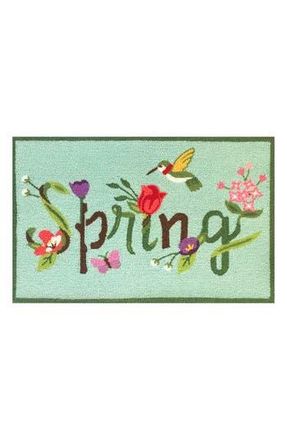 R16 Home Spring Bloom Doormat in Aqua/green at Nordstrom Rack, Size 24X36