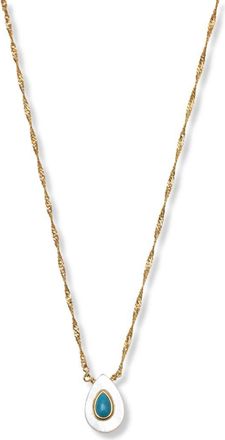 Argento Vivo Teardrop Mother-of-Pearl & Turquoise Pendant Necklace in Gold at Nordstrom