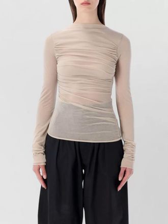 SOEUR draped long-sleeve boat neck top
