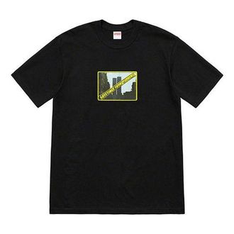 SUPREME SS19 Greetings Tee Printing Short Sleeve Unisex Black SUP-SS19-10513