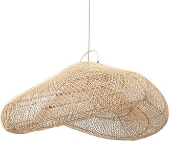 Bazar Bizar L&aacute;mpara colgante de rat&aacute;n en marr&oacute;n 120x120x62 cm