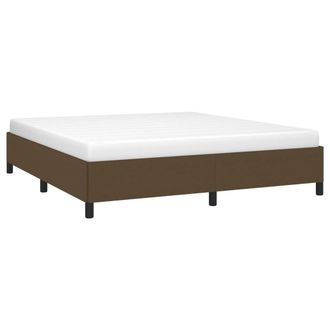 vidaXL Cama Sin Colch&oacute;n De Tela Marr&oacute;n Oscuro 160x200 Cm Vidaxl