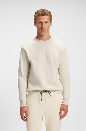 Boss Green by Hugo Boss Sweatshirt BOSS GREEN Salbo, Herren, Gr. XXL, weiss (open wei&szlig;131), Sweatware, Obermaterial: 95% Baumwolle, 5% Elasthan, unifarben, regular fit, Rundh