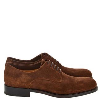 Ferragamo Tramezza Suede Derby Shoes, Size 9 E