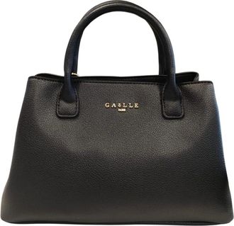 Gaëlle Paris Tassen, Dames, Zwart, ONE Size, Leer, Zwarte Kunstleren Shopper Tas