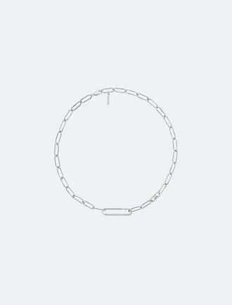 Calvin Klein Womens Oval Link Necklace - Metallic