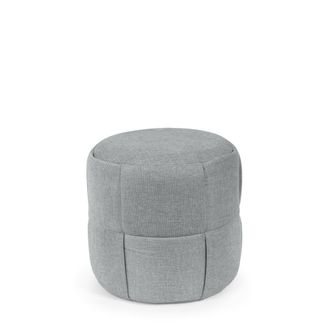 Koketto Home Puff decorativo redondo tapizado en tejido gris
