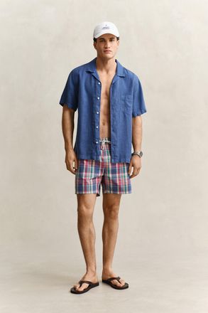 GANT Men Madras Checked Swim Shorts (XXXL) ROSE RED