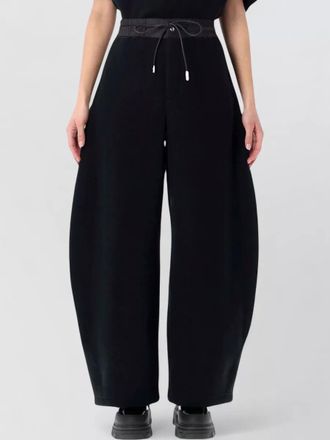 sacai technical wide leg jogging fleece trousers