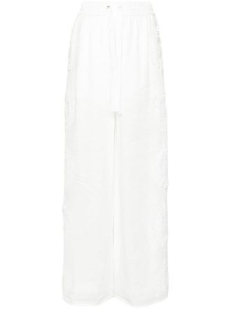 Zimmermann Pantaloni Halliday a gamba ampia - Bianco