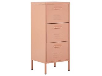 Beliani Mueble de oficina metal rosa melocot&oacute;n