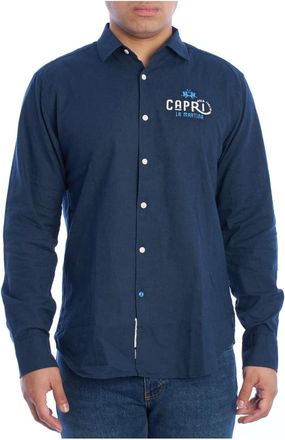 La Martina Long Sleeve Shirt - Heren - Casual Overhemden - Blauw - M - Katoen - Overhemden