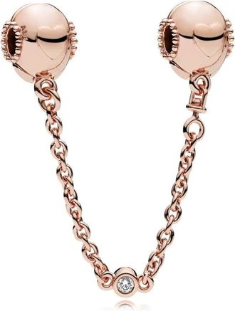 Pandora Hearts 14K Rose Gold-Plated Safety Chain Clip - female - Pandora - Jewellery - Pink - ONE SIZE - Accessories