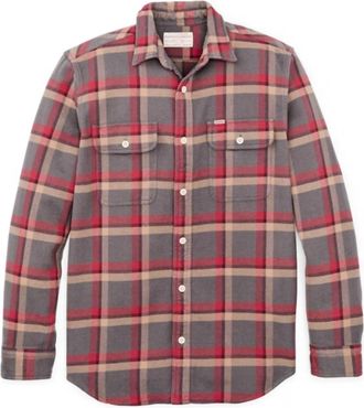 Filson Mens Vintage Flannel Work Shirt In Gray/red/multi Plaid