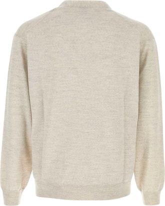 Kenzo Mens Signature Cardigan Gray Wool