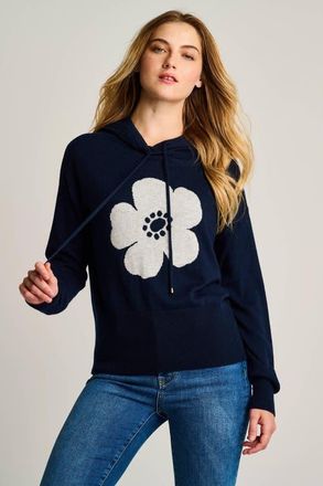 Lisa Todd Poppy Knit Hoodie in Midnight at Nordstrom, Size X-Small