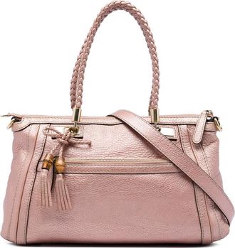 Gucci Pre-owned Gucci Metallic Pebbled Calfskin Bella Satchel Ladies AJK1NVVDCWG06YTK