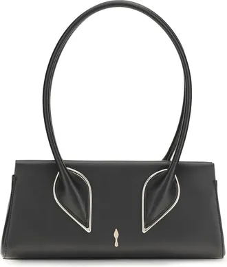 Christian Louboutin Womens Shoulder Bag Venus Black Calfskin Leather Handbags Hand