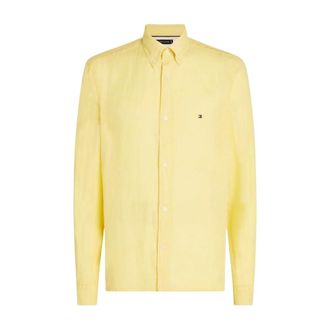 Tommy Hilfiger Heren, Overhemden, Geel, Maat: XL Linnen