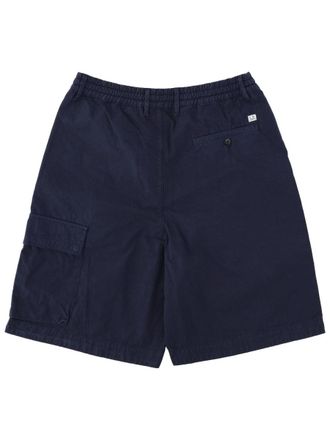 C.P. Company Boxy Fit Cotton Cargo Shorts - Blue