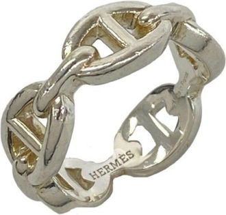 Herm&egrave;s Silver Silver 925 Band Ring (Pre-Owned)