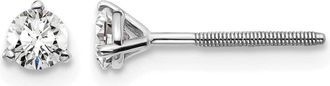 Diamond2Deal 14k White Gold 1/3 ct Round Lab Grown Diamond Stud Earrings Screw Back VS Clarity, D-E Color